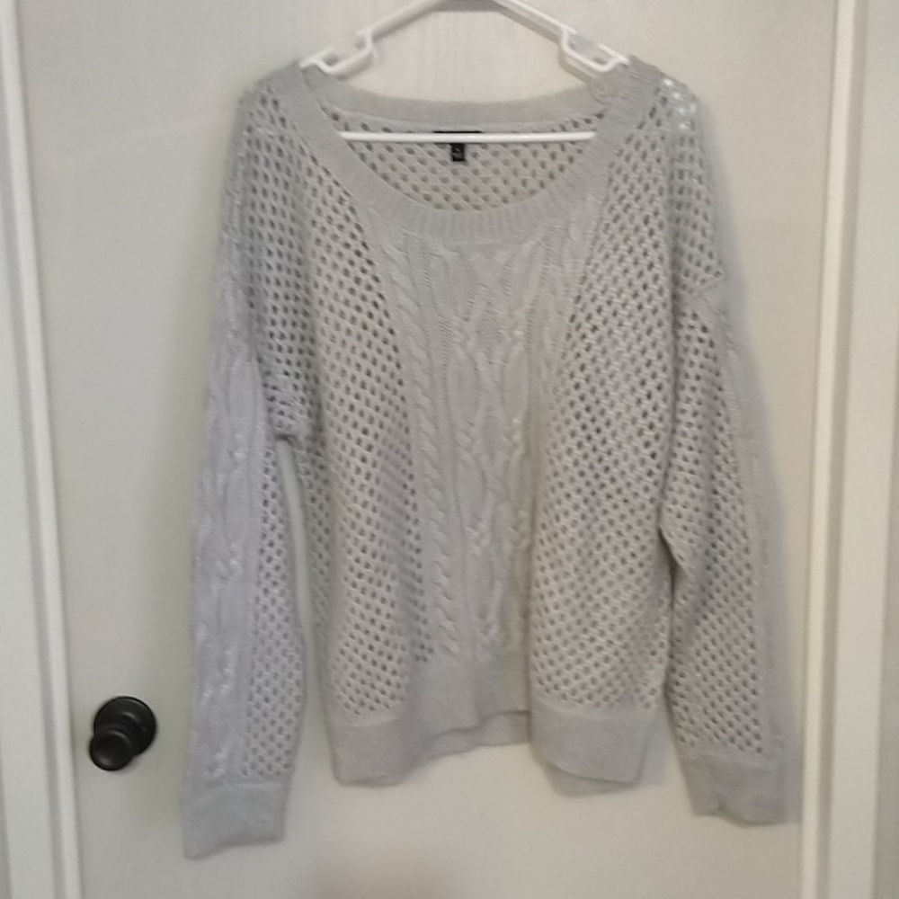 Apt 9 grey open weave sweater